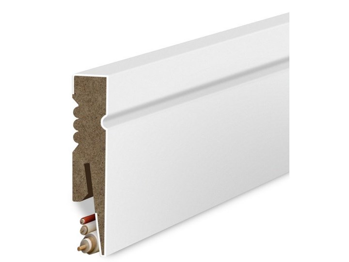 Listwa Przypodłogowa MDF Ostra S-LINE - BIAŁA - uniwersalny - Biały S-LINE