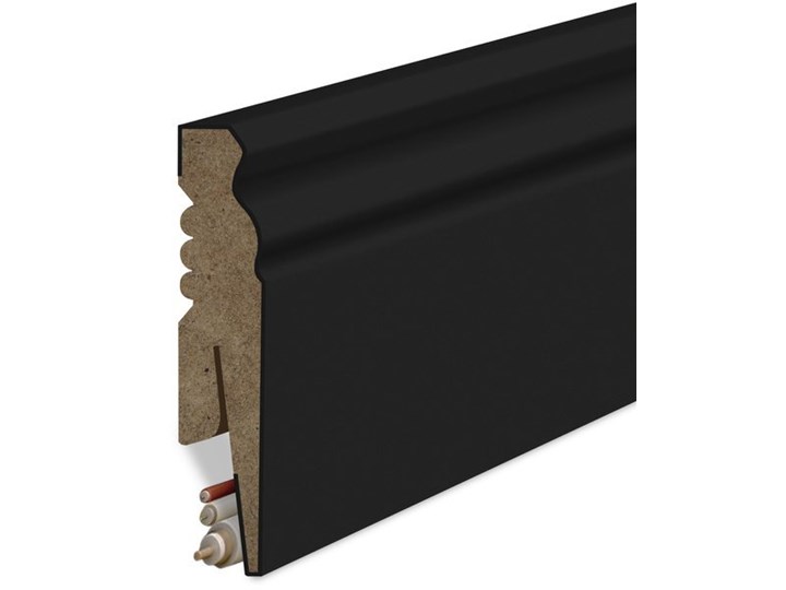 Listwa Przypodłogowa MDF Frezowana - CZARNA - uniwersalny - Czarny Wysokość 10 cm Kategoria Listwy przypodłogowe