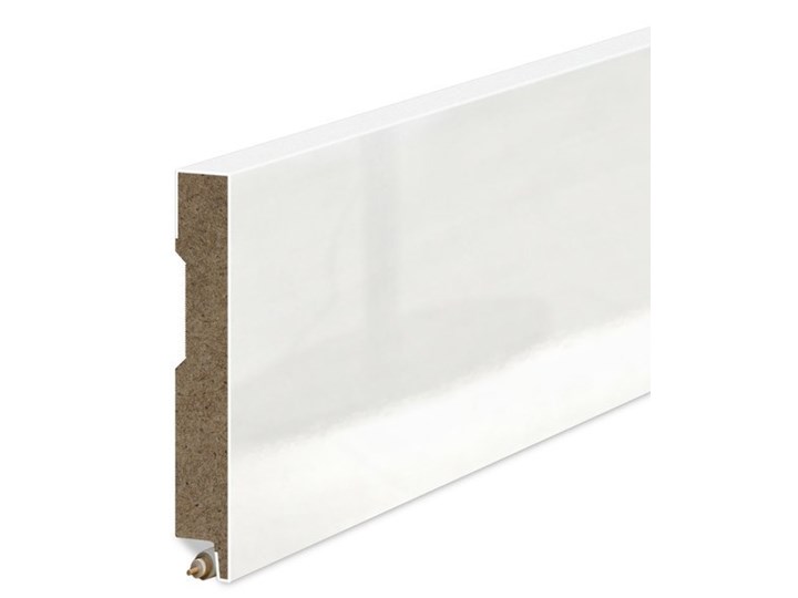 Listwa Przypodłogowa MDF Ostra - BIAŁA WYSOKI POŁYSK - uniwersalny - Biały Wysoki Połysk Wysokość 9 cm Kategoria Listwy przypodłogowe