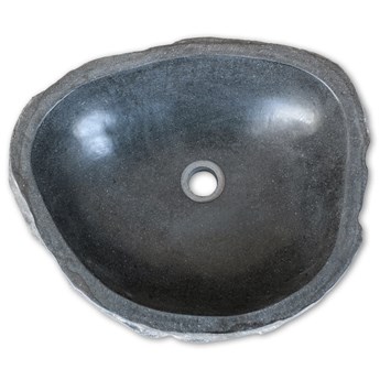 vidaXL Umywalka z kamienia rzecznego, owalna, 30-37 cm