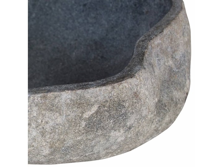 vidaXL Umywalka z kamienia rzecznego, owalna, 46-52 cm Kamień naturalny Nablatowe Owalne Szerokość 40 cm Kategoria Umywalki Kolor Czarny