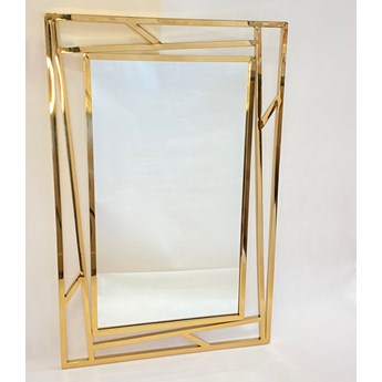 Lustro prostokątne metalowe złote ZEGNA 60x1x90cm