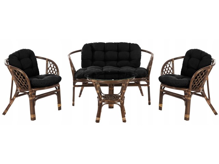 Zestaw mebli rattanowych Bahama Brązowy kwiaty Stoły z krzesłami Tworzywo sztuczne Zawartość zestawu Sofa