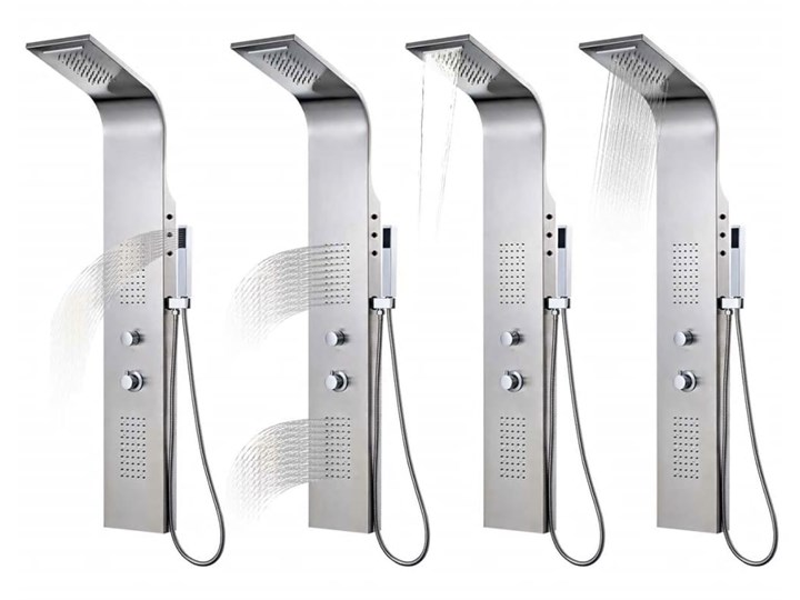 vidaXL Panel prysznicowy ze stali nierdzewnej, zakrzywiony Kolor Szary