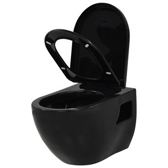 vidaXL Toaleta wisząca, ceramiczna, czarna