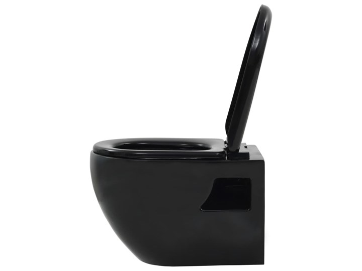 vidaXL Toaleta wisząca, ceramiczna, czarna Kolor Czarny