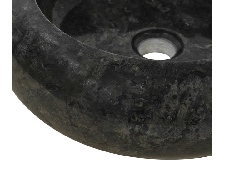 vidaXL Umywalka, 40 x 12 cm, marmurowa, czarna Szerokość 40 cm Nablatowe Okrągłe Kamień naturalny Kolor Czarny