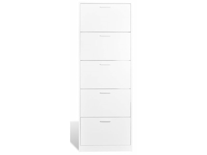 vidaXL Biała drewniana szafka na buty z 5 przegrodami Płyta MDF Metal Drewno Kolor Biały