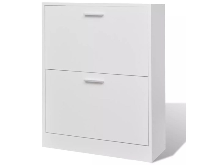 vidaXL Biała drewniana szafka na buty, z 2 półkami Płyta MDF Metal Drewno Kolor Biały