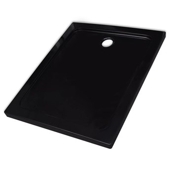 vidaXL Brodzik prysznicowy prostokątny, ABS, czarny, 80 x 100 cm