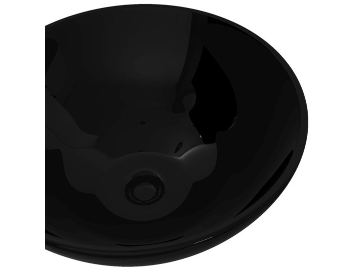 vidaXL Umywalka łazienkowa, ceramiczna, czarna Okrągłe Nablatowe Ceramika Kolor Czarny Kategoria Umywalki