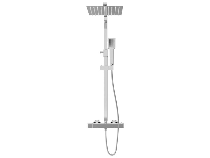 vidaXL Prysznic z deszczownicą i słuchawką, termostat, stal nierdzewna Wyposażenie Z drążkiem