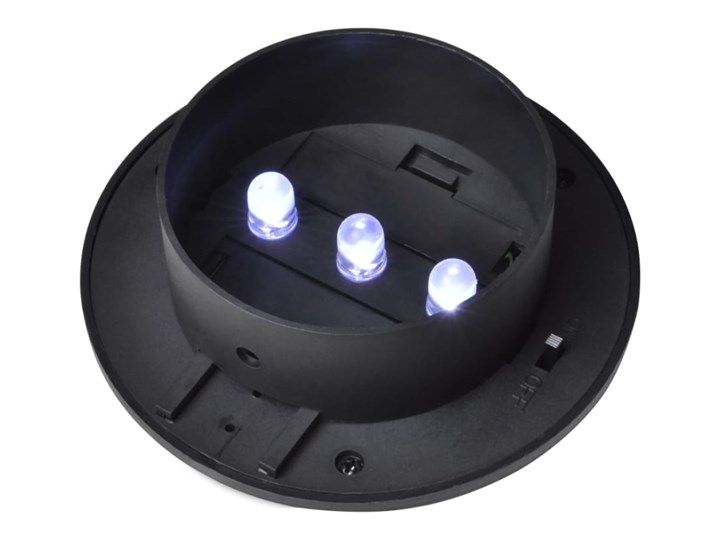 vidaXL Solarne lampy ogrodzeniowe LED, 12 szt., czarne Lampa solarna Lampa LED Kolor Czarny