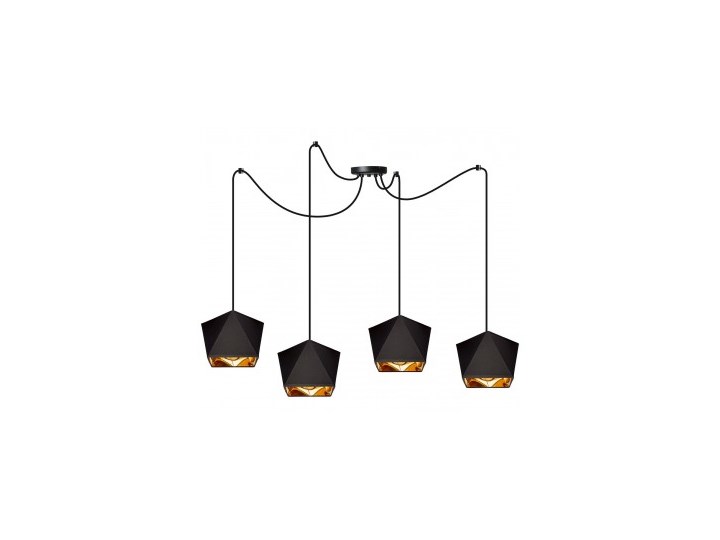 Lampa Wisząca Żyrandol z Abażurami Diament Złoto Metal Lampa z kloszem Funkcje Brak dodatkowych funkcji Lampa z abażurem Ilość źródeł światła 4 źródła