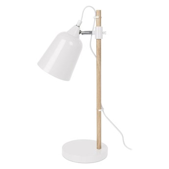 Biała lampa stołowa Leitmotiv Wood