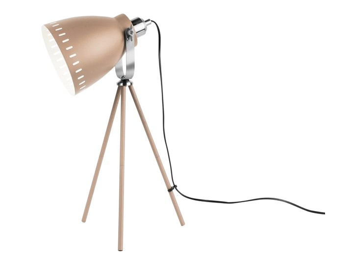 Piaskowobrązowa lampa stołowa z detalami w kolorze srebra Leitmotiv Mingle Lampa z kloszem Styl Industrialny Wysokość 54 cm Kategoria Lampy stołowe