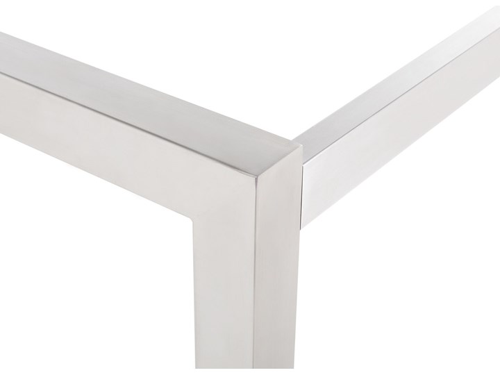 Beliani Zestaw mebli ogrodowych jadalniany szary stół granitowy polerowany 220 x 100 cm 8 czarnych krzeseł z technorattanu sztaplowanych Kategoria Zestawy mebli ogrodowych Stal Stoły z krzesłami Zawartość zestawu Krzesła