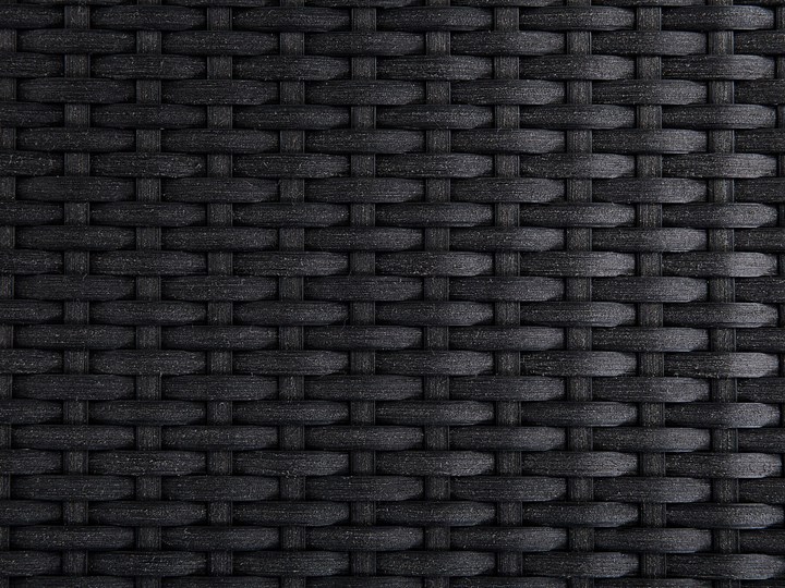 Zestaw mebli ogrodowych jadalniany szary stół granit/bazalt 220 x 100 cm 8 czarnych krzeseł z technorattanu sztaplowanych Kolor Srebrny Stoły z krzesłami Stal Kategoria Zestawy mebli ogrodowych