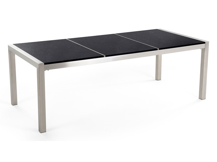 Zestaw mebli ogrodowych jadalniany czarny stół granit/bazalt 220 x 100 cm 8 krzeseł z technorattanu sztaplowanych Stal Stoły z krzesłami Zawartość zestawu Krzesła Kategoria Zestawy mebli ogrodowych