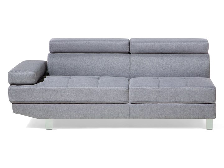 Narożnik lewostronny jasnoszary tapicerowany 5 osobowa sofa z regulowanymi zagłówkami Boki Z bokami Szerokość 261 cm Kategoria Narożniki