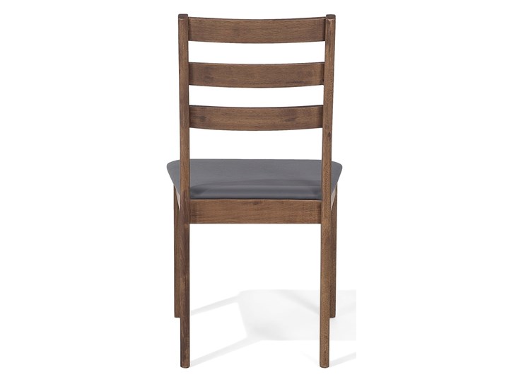 Beliani Zestaw mebli do jadalni 4-osobowy drewniany szary stół 118 x 77 cm 4 krzesła ekoskóra Pomieszczenie Jadalnia Kategoria Stoły z krzesłami