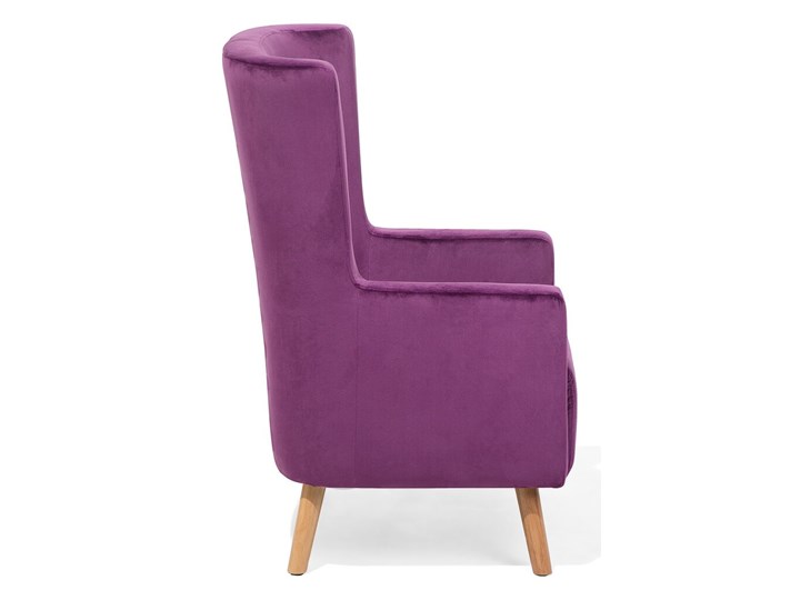 Beliani Fotel uszak fioletowy welurowy retro Tkanina Szerokość 74 cm Drewno Tworzywo sztuczne Styl Vintage Styl Tradycyjny