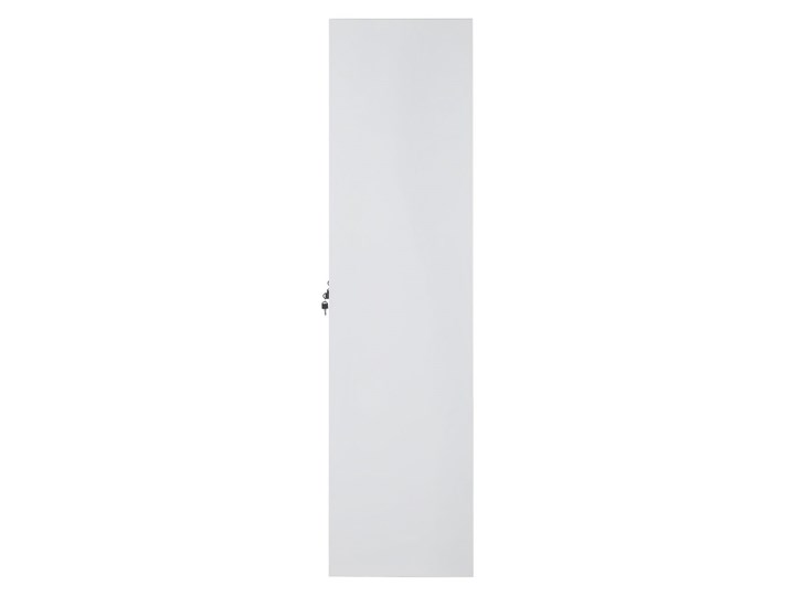 Szafa ubraniowa biała metalowa 120 x 45 x 180 cm 4 drzwi na kluczyk z półkami i drążkiem Uniwersalne Pomieszczenie Biuro i pracownia Kolor Biały