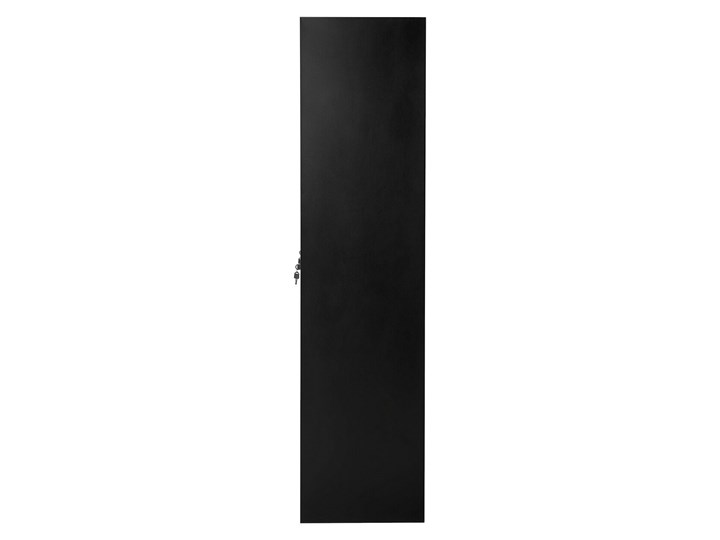 Szafa ubraniowa czarna metalowa 120 x 45 x 180 cm 4 x podwójne drzwi na kluczyk z półkami Kolor Czarny