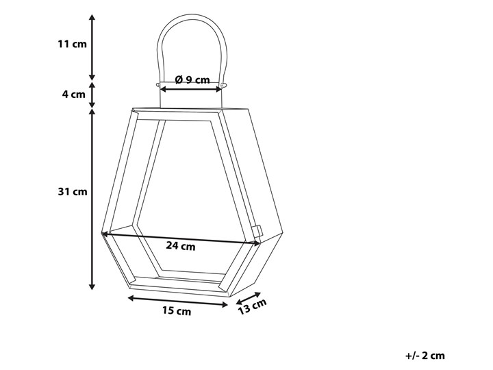 Lampion dekoracyjny srebrny metalowy geometryczny 46 cm ozdobna latarnia na świecę Stal Kategoria Świeczniki i świece