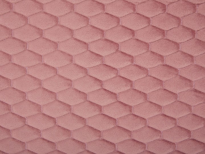 Łóżko ze stelażem różowe welurowe 180 x 200 cm z zagłówkiem styl retro Łóżko tapicerowane Kolor Różowy