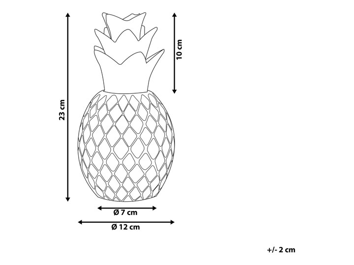 Beliani Figurka złoty ananas ozdoba dekoracyjna na stół ceramiczna 23 cm Metal Owoce Ceramika Kategoria Figury i rzeźby