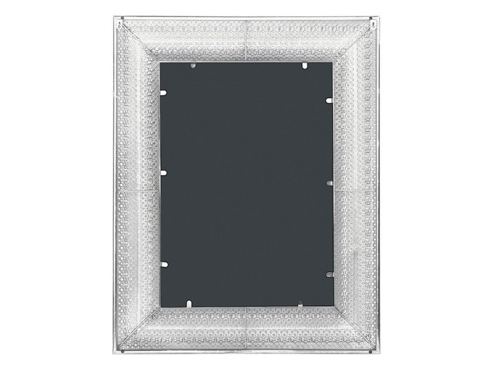 Lustro ścienne wiszące srebrne 70 x 90 cm prostokątne vintage retro sypialnia salon łazienka Lustro z ramą Kolor Srebrny