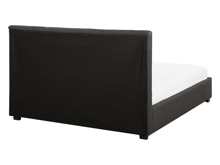 Łóżko ciemnoszare tapicerowane 160 x 200 cm z pojemnikiem i stelażem pikowany zagłówek Kategoria Łóżka do sypialni Łóżko tapicerowane Kolor Czarny