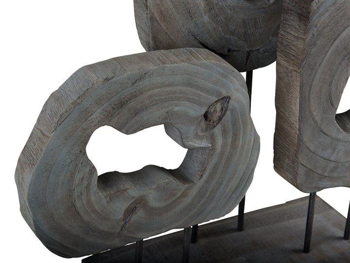Dekoracja ozdoba figurka szara do salonu na kominek na okno Metal Drewno Kategoria Figury i rzeźby