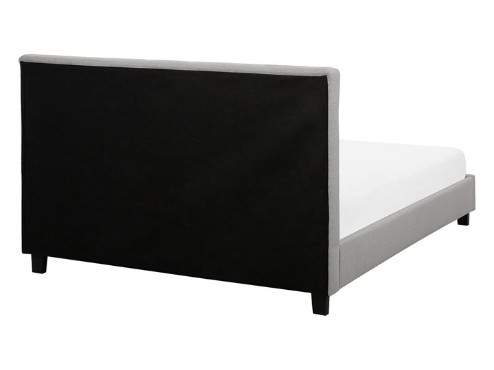 Łóżko jasnoszare tapicerowane 160 x 200 cm ze stelażem pikowany zagłówek Łóżko tapicerowane Kolor Szary