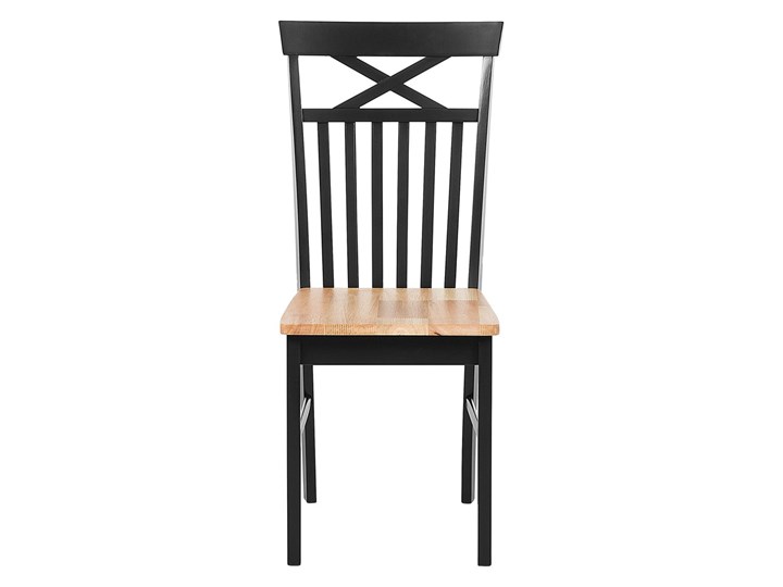Beliani Zestaw mebli do jadalni 4-osobowy drewniany czarny stół 120 x 75 cm 4 krzesła nowoczesny