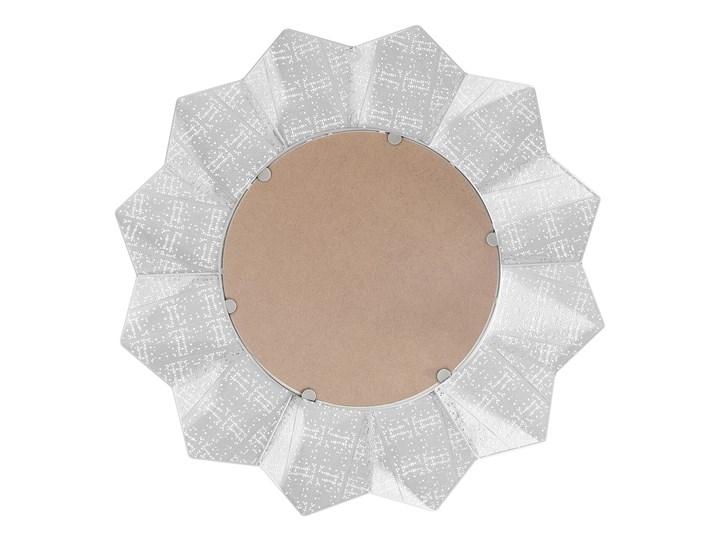 Lustro ścienne wiszące biało-miedziane 72 cm geometryczne słońce gwiazda Okrągłe Lustro z ramą Styl Vintage
