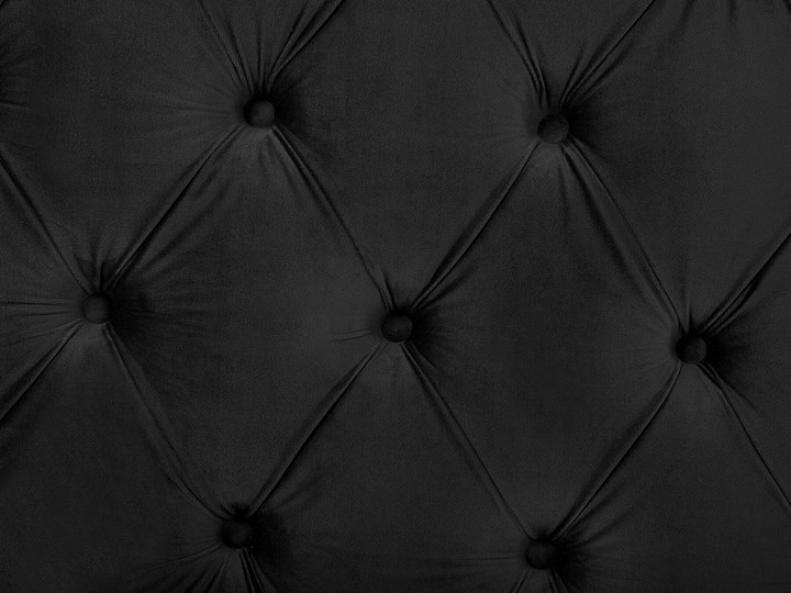 Beliani Łóżko ze stelażem czarne welurowe 180 x 200 cm wysokie wezgłowie pikowane ozdobne ćwieki Łóżko pikowane Styl Glamour Metal Drewno Kolor Czarny