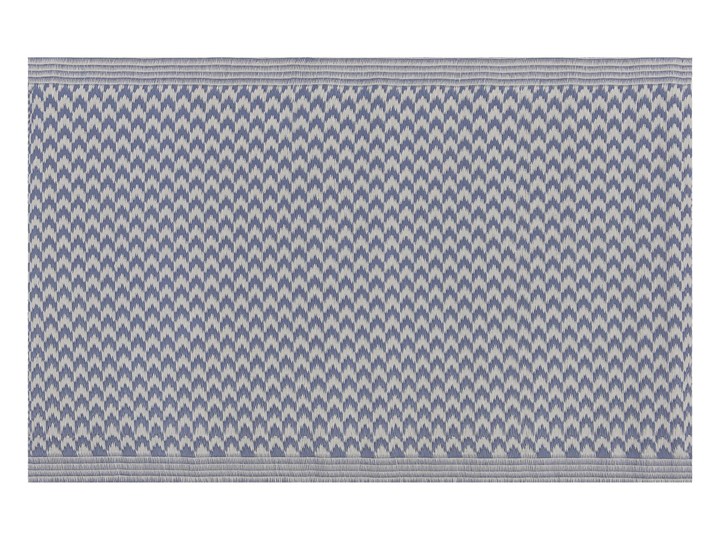 Dywan zewnętrzny granatowy materiał syntetyczny dodatki na balkon prostokątna mata 60 x 90 cm zygzakowaty wzór 60x90 cm Prostokątny Syntetyk Dywany Pomieszczenie Balkon i taras