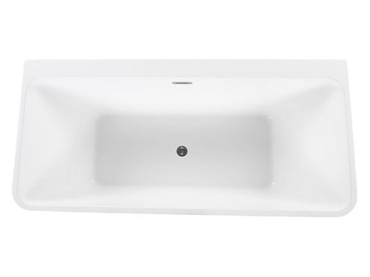 Wanna biała akrylowa 170 x 80 cm system przelewowy prostokątna minimalistyczny design Symetryczne Kolor Biały Kategoria Wanny