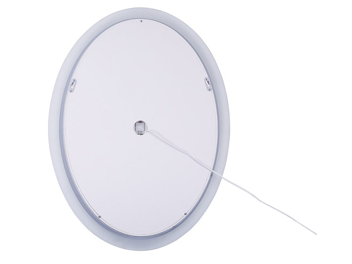 Lustro łazienkowe owalne srebrne 60 x 80 cm z podświetleniem LED system zapobiegający parowaniu Ścienne Lustro bez ramy Kategoria Lustra