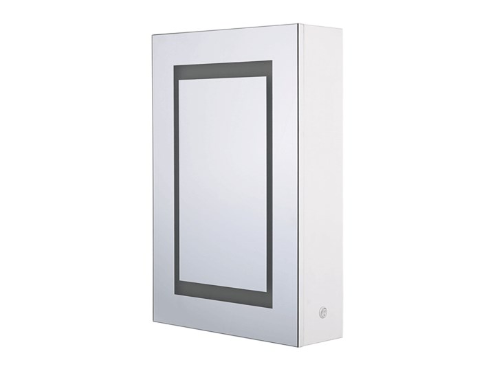 Szafka wisząca z lustrem i oświetleniem LED biała 40 x 60 cm nowoczesna Szerokość 40 cm Szafki Płyta MDF Wiszące Szkło Głębokość 12 cm Kolor Biały
