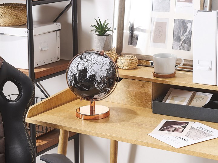 Figurka dekoracyjna globus biały i czarny 20 cm Metal Globusy Kategoria Figury i rzeźby