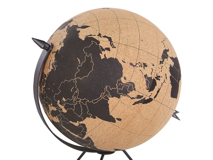 Figurka dekoracyjna globus brązowy korek 25 cm Metal Globusy Kategoria Figury i rzeźby