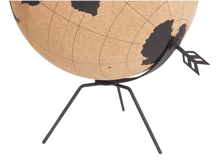 Figurka dekoracyjna globus brązowy korek 25 cm Globusy Metal Kategoria Figury i rzeźby Kolor Czarny