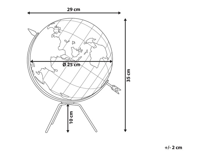 Figurka dekoracyjna globus brązowy korek 25 cm Globusy Metal Kategoria Figury i rzeźby