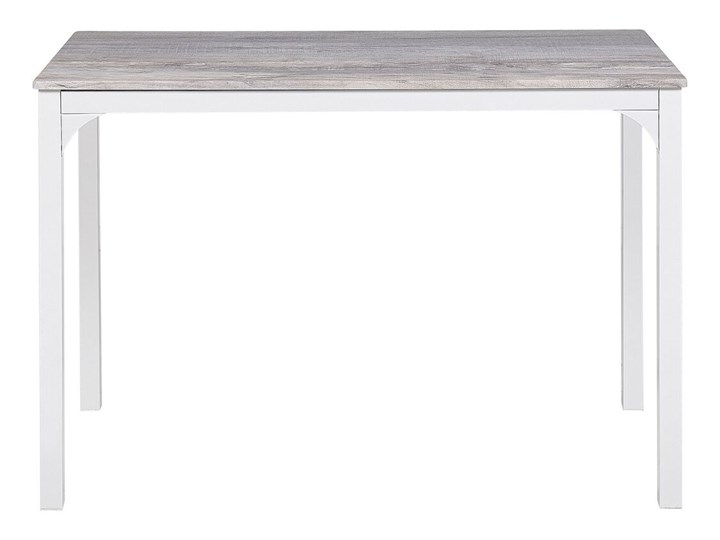 Zestaw do jadalni stół 110 x 70 cm i 4 krzesła szary z białą stalową ramą styl nowoczesny Pomieszczenie Jadalnia Kategoria Stoły z krzesłami