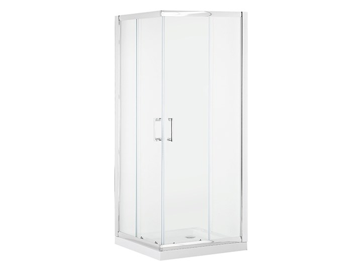 Kabina prysznicowa srebrna szkło hartowane aluminum podwójne drzwi 80x90x185cm nowoczesny design Kwadratowa Rodzaj drzwi Rozsuwane