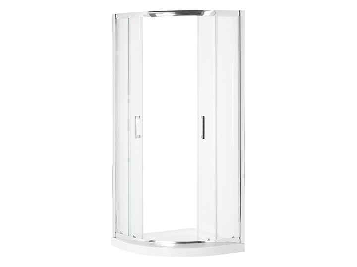 Kabina prysznicowa srebrna szkło hartowane aluminum podwójne drzwi półokrągłe 90x90x185cm nowoczesny design Narożna Kategoria Kabiny prysznicowe