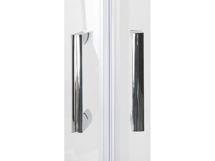 Kabina prysznicowa srebrna szkło hartowane aluminum podwójne drzwi półokrągłe 90x90x185cm nowoczesny design Narożna Kategoria Kabiny prysznicowe